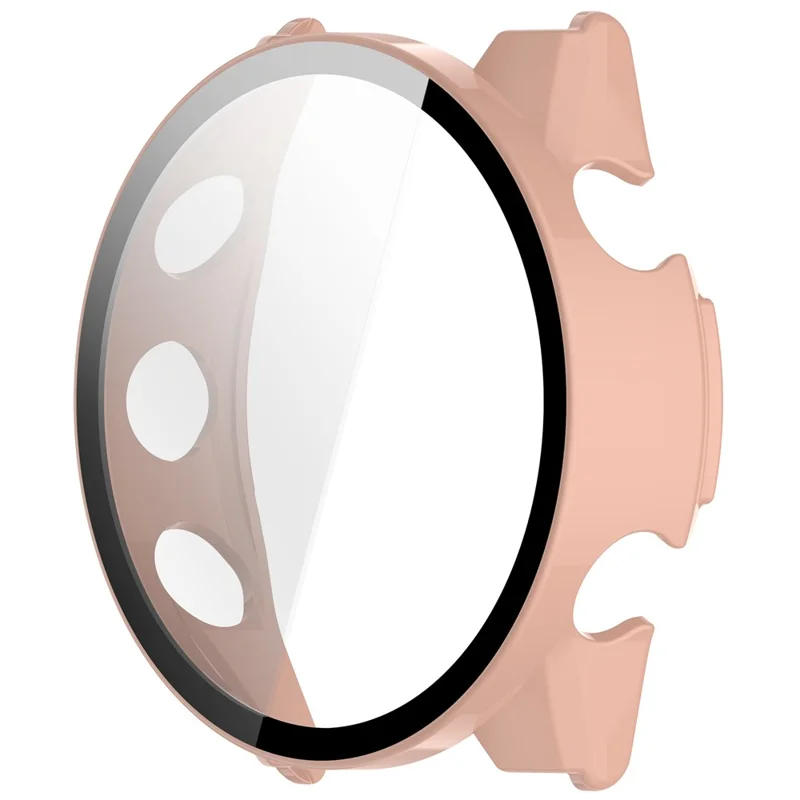 Hartschalen-PC-Uhrgehäuse für Garmin Forerunner 170 / Forerunner 70 mit Displayschutzfolie aus gehärtetem Glas - Rosa