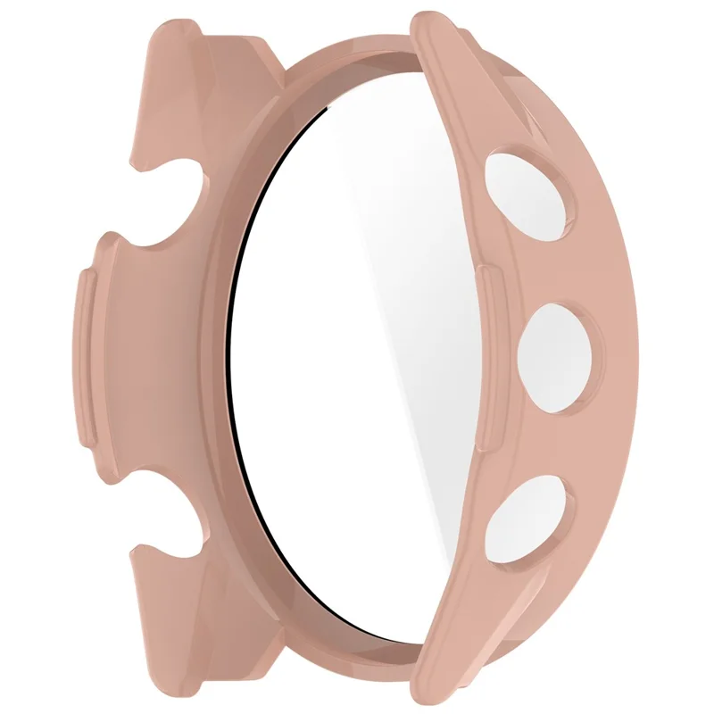 Hartschalen-PC-Uhrgehäuse für Garmin Forerunner 170 / Forerunner 70 mit Displayschutzfolie aus gehärtetem Glas - Rosa