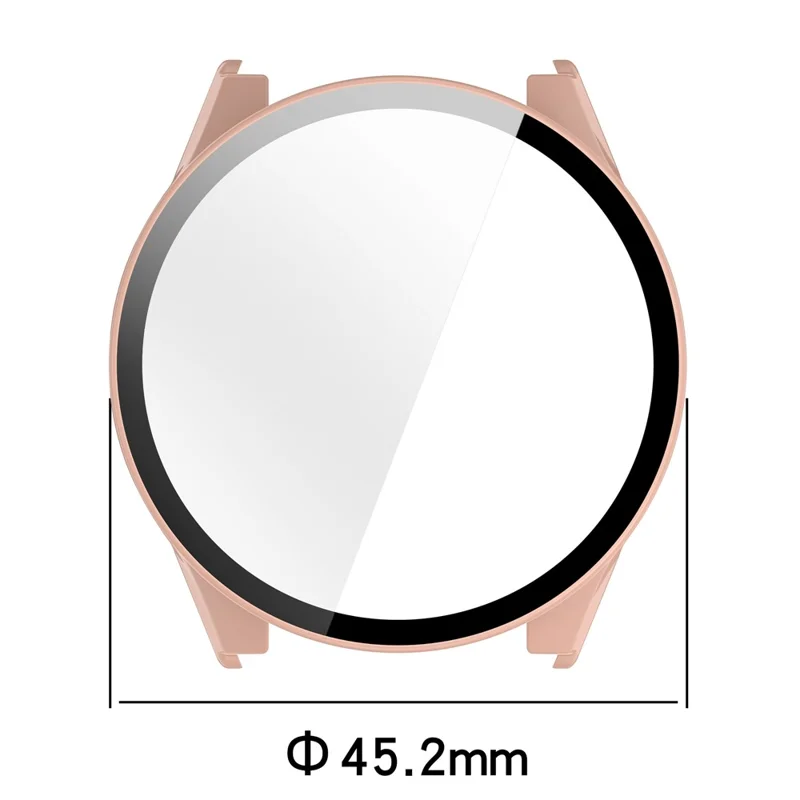 Hartschalen-PC-Uhrgehäuse für Garmin Forerunner 170 / Forerunner 70 mit Displayschutzfolie aus gehärtetem Glas - Rosa
