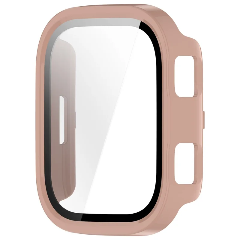 Für Huami Amazfit Bip Max Hartschalen-PC-Uhrgehäuse mit gehärtetem Glas-Schutzfolie - Rosa