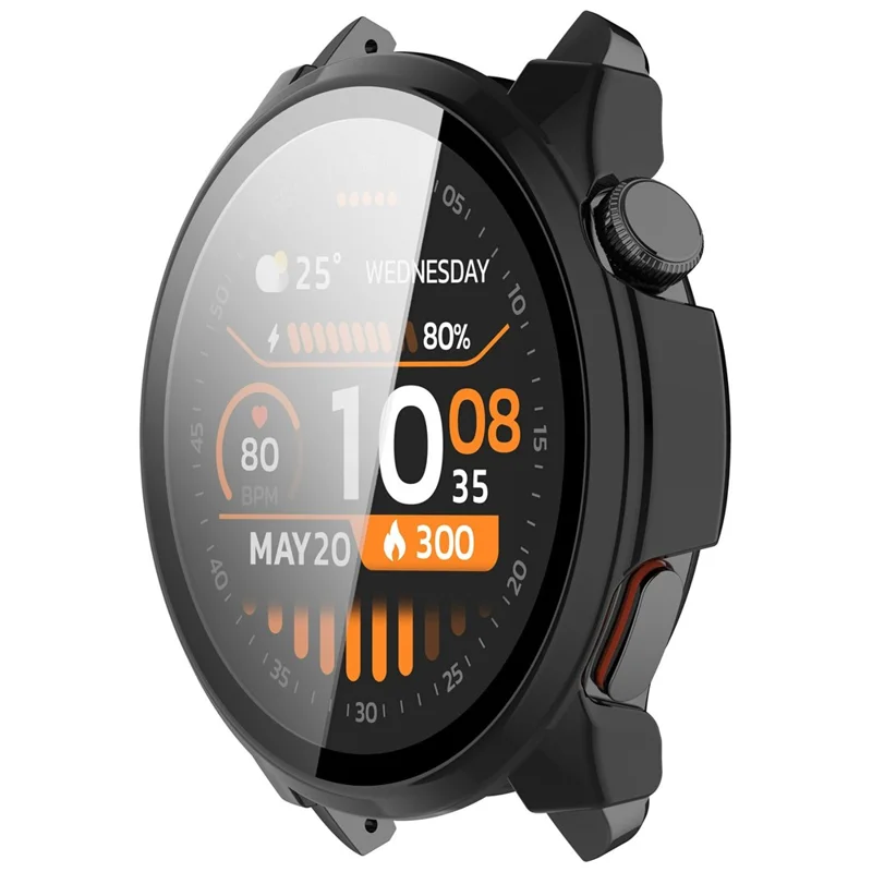 Schutzcase für Haylou Watch 4S mit gehärtetem Glas Displayschutz – PC-Uhr-Case in Schwarz