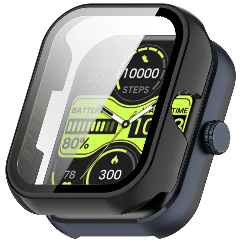Schutzhülle für Haylou Watch 4 mit gehärtetem Glas Displayschutz PC-Uhrgehäuse - Schwarz