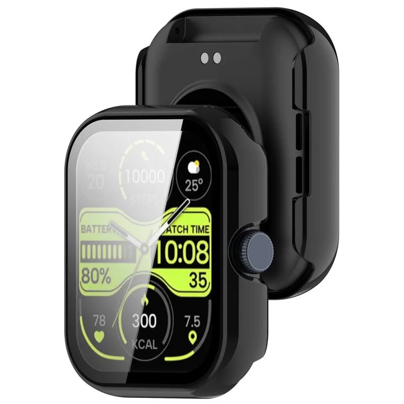 Schutzhülle für Haylou Watch 4 mit gehärtetem Glas Displayschutz PC-Uhrgehäuse - Schwarz