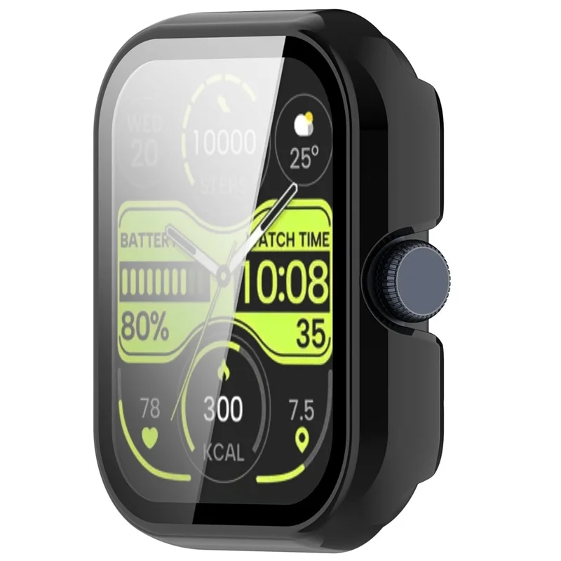 Schutzhülle für Haylou Watch 4 mit gehärtetem Glas Displayschutz PC-Uhrgehäuse - Schwarz