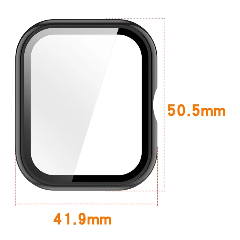 Schutzhülle für Haylou Watch 4 mit gehärtetem Glas Displayschutz PC-Uhrgehäuse - Schwarz