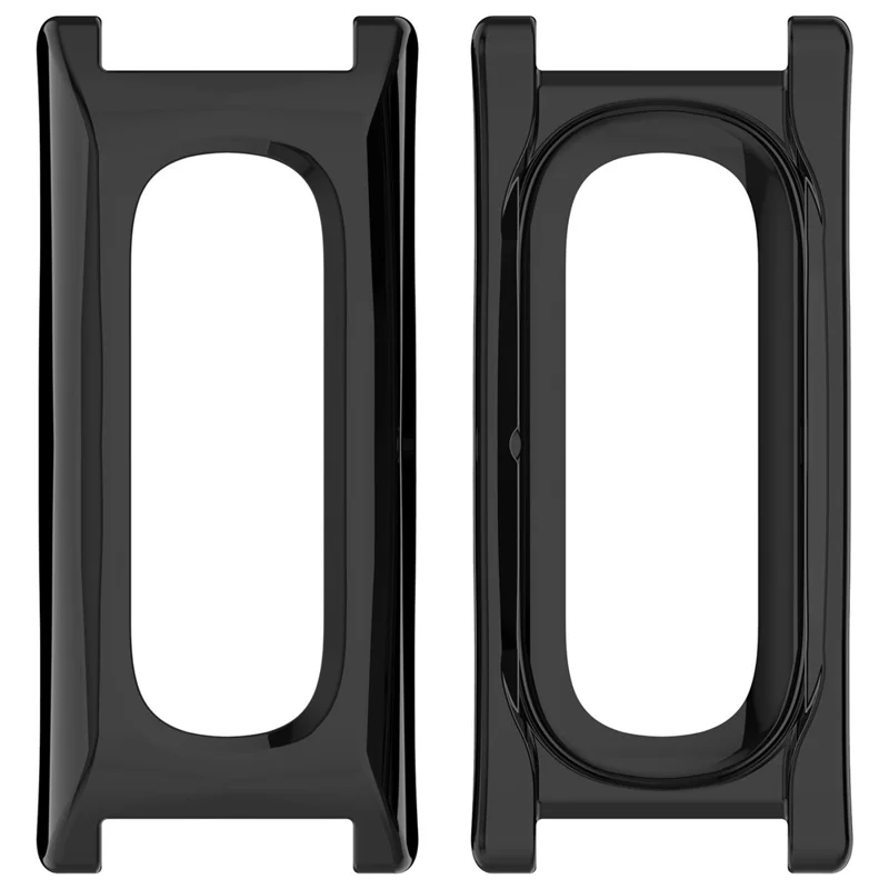 For Google Fitbit Air Watch Case 12mm Inner Diameter PC Protective Shell Cover - Glossy Black