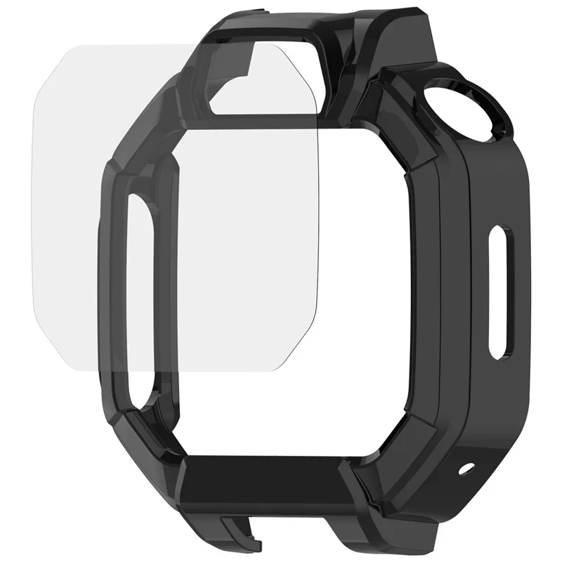 Coque pour montre Huawei Watch Kids X1 / X1 Pro, coque de protection rigide creuse en PC avec protecteur d'écran en verre trempé - Noir