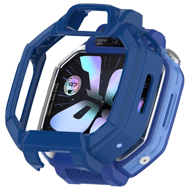 For Huawei Watch Kids X1 / X1 Pro Case Hollow Hard PC Watch Protective Cover with Tempered Glass Screen Protector - Blue