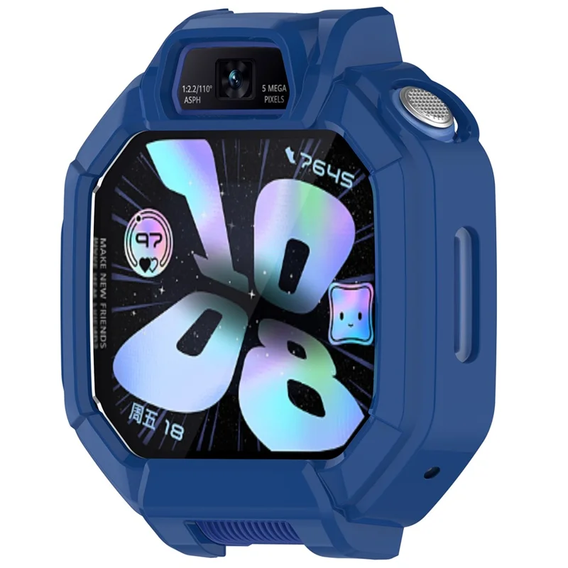For Huawei Watch Kids X1 / X1 Pro Case Hollow Hard PC Watch Protective Cover with Tempered Glass Screen Protector - Blue
