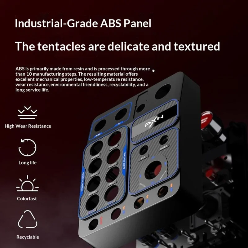 PXN CB1 Caja de Control para Simulador de Carreras 30 Botones Programables Luces RGB para Juegos de PC - Negro