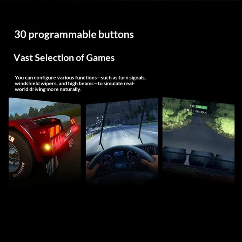 PXN CB1 Caja de Control para Simulador de Carreras 30 Botones Programables Luces RGB para Juegos de PC - Negro