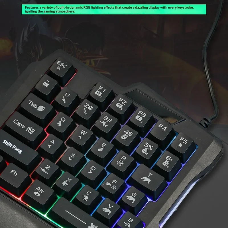 KTR01 5 in 1 Mobile Game Combo Pack Phone Keyboard Mouse Converter Set for PUBG Gaming - Black