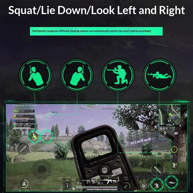 KTR01 5 in 1 Mobile Game Combo Pack Phone Keyboard Mouse Converter Set for PUBG Gaming - Black