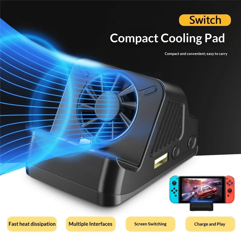 SND-493 For Nintendo Switch  /  OLED Multi-function HD TV Converter Dock with USB Ports 3 in 1 Cooling Stand - Black