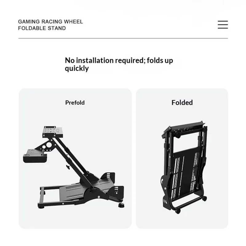 PXN A10 Folding Racing Wheel Stand Multi-Angle Adjustable Non-slip Gaming Cockpit for Home Simulator - Black