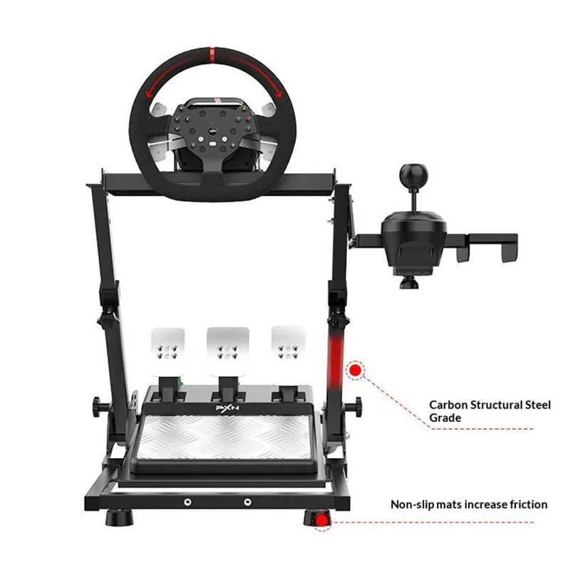 PXN A10 Folding Racing Wheel Stand Multi-Angle Adjustable Non-slip Gaming Cockpit for Home Simulator - Black