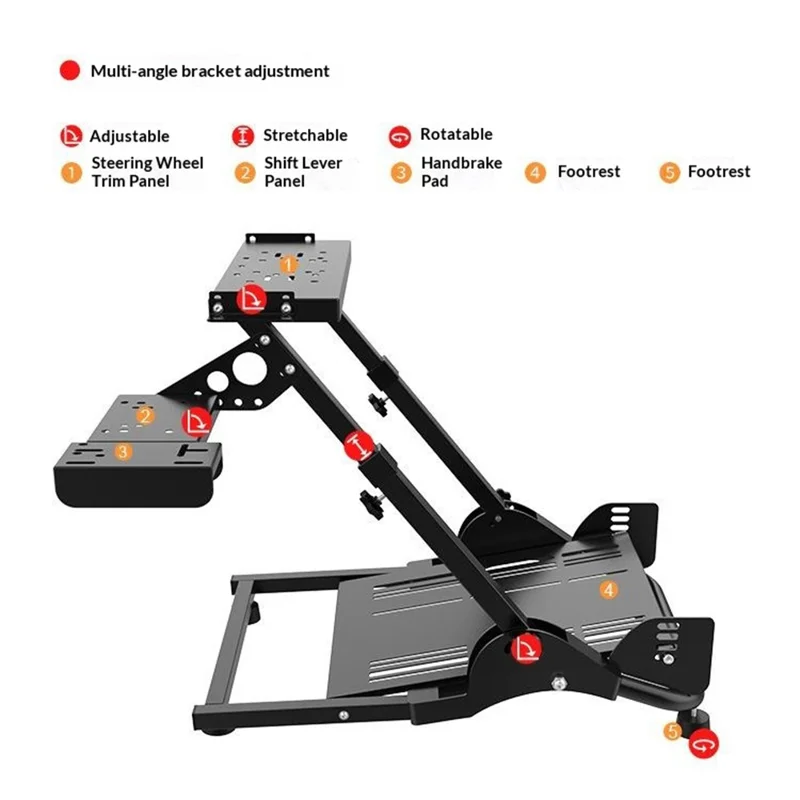 PXN A10 Folding Racing Wheel Stand Multi-Angle Adjustable Non-slip Gaming Cockpit for Home Simulator - Black
