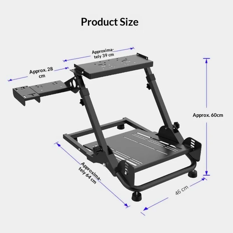 PXN A10 Folding Racing Wheel Stand Multi-Angle Adjustable Non-slip Gaming Cockpit for Home Simulator - Black