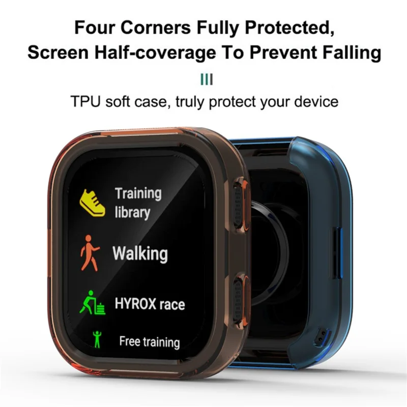 For Huami Amazfit Bip Max Case Semi-Open TPU Protective Shell Hollow Watch Frame - Transparent Orange