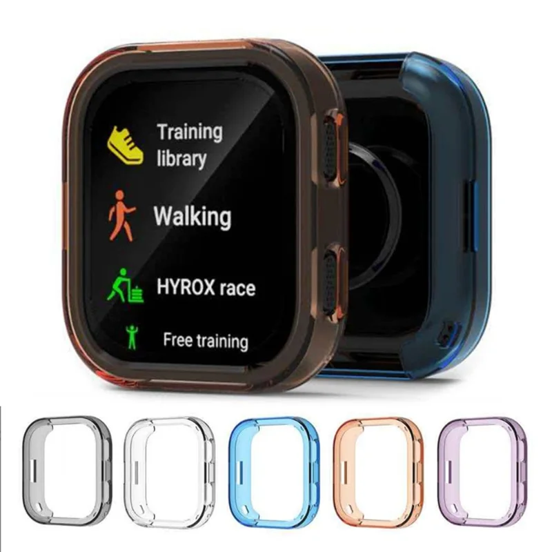 For Huami Amazfit Bip Max Case Semi-Open TPU Protective Shell Hollow Watch Frame - Transparent Orange