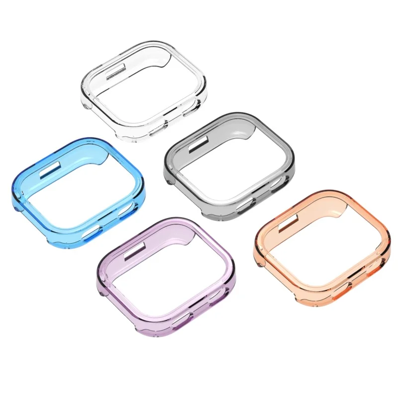 For Huami Amazfit Bip Max Case Semi-Open TPU Protective Shell Hollow Watch Frame - Transparent Orange
