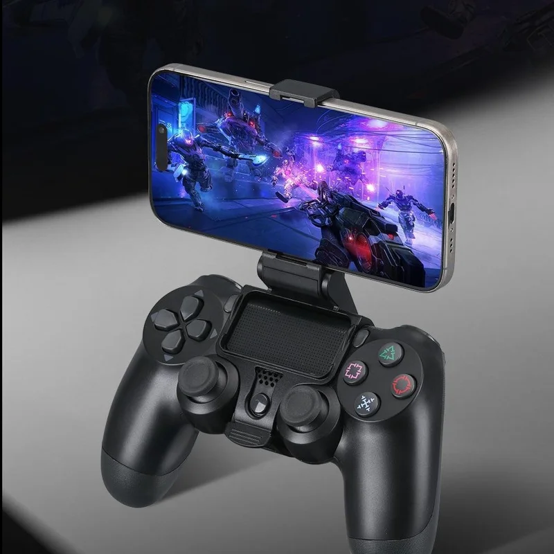 Plastic Phone Holder Mount for Game Controller Adjustable Foldable Cellphone Stand Portable Bracket - Black