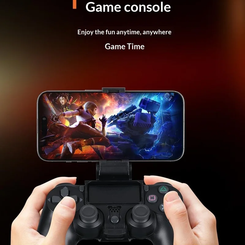 Plastic Phone Holder Mount for Game Controller Adjustable Foldable Cellphone Stand Portable Bracket - Black