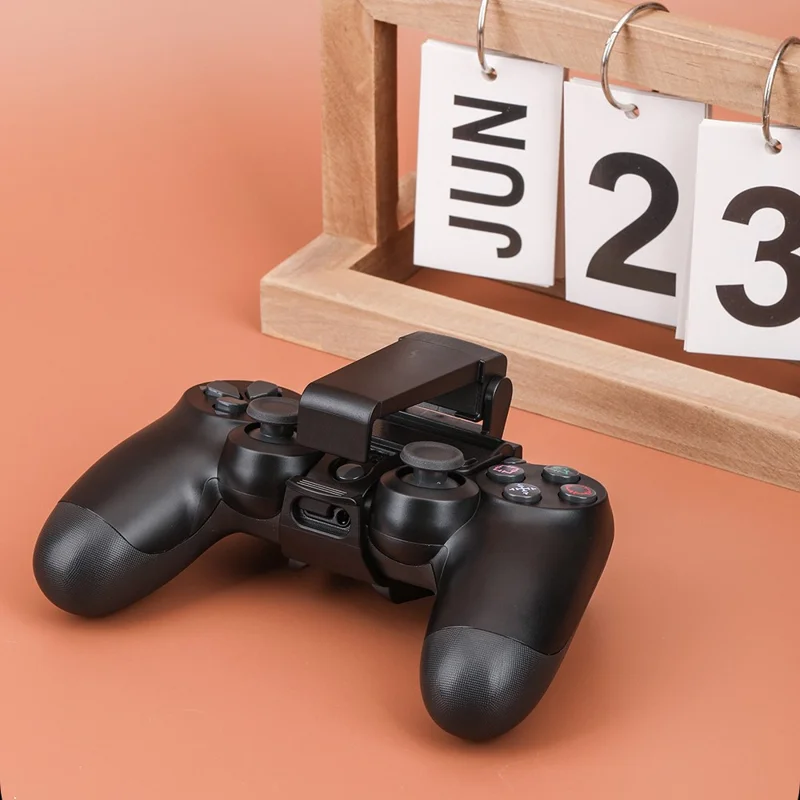 Plastic Phone Holder Mount for Game Controller Adjustable Foldable Cellphone Stand Portable Bracket - Black