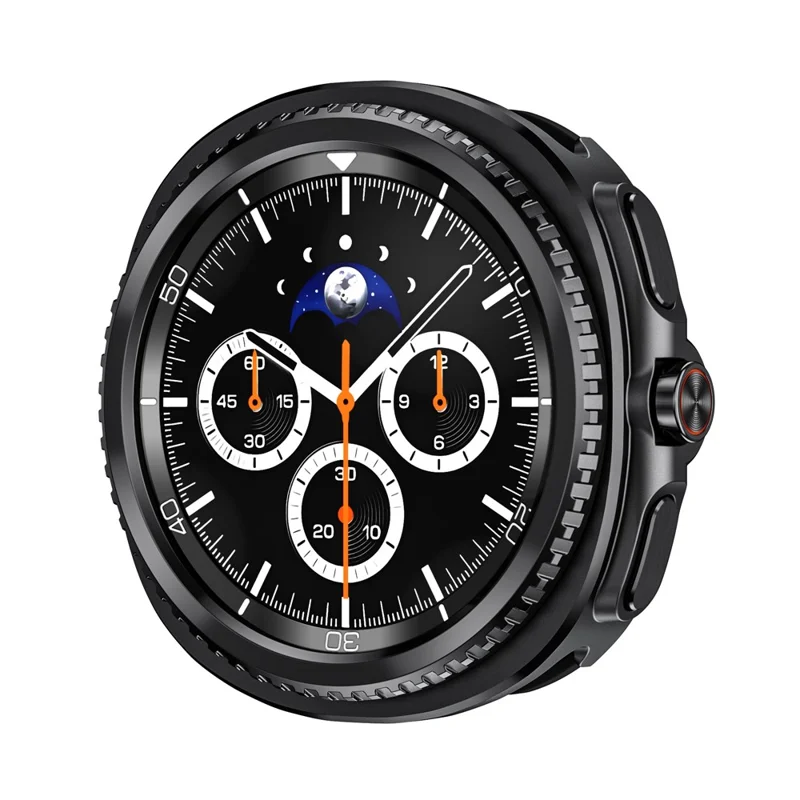 For Samsung Galaxy Watch8 Classic 46mm Zinc Alloy + PC Watch Case Rotating Bezel Protective Cover - Black