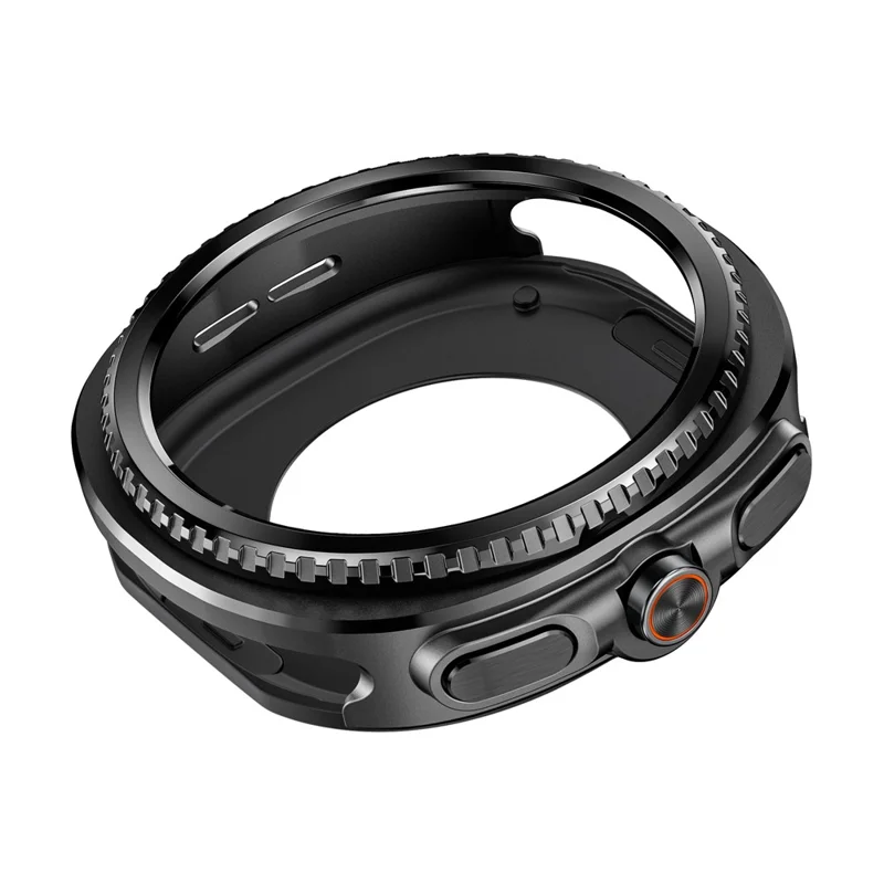 For Samsung Galaxy Watch8 Classic 46mm Zinc Alloy + PC Watch Case Rotating Bezel Protective Cover - Black