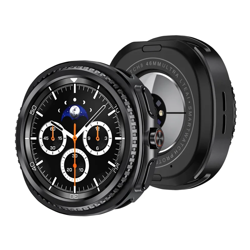 For Samsung Galaxy Watch8 Classic 46mm Zinc Alloy + PC Watch Case Rotating Bezel Protective Cover - Black
