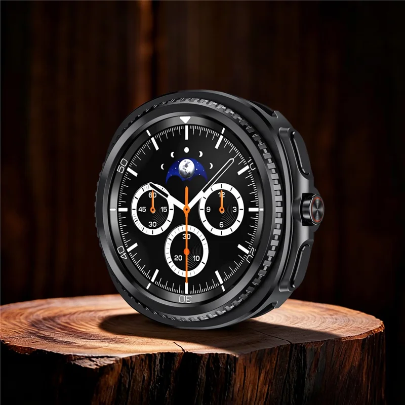 For Samsung Galaxy Watch8 Classic 46mm Zinc Alloy + PC Watch Case Rotating Bezel Protective Cover - Black