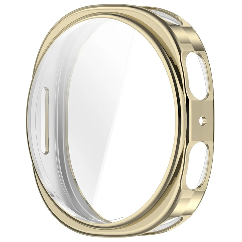 Чехол для Samsung Galaxy Watch9 40 мм, гальваническое покрытие, ТПУ, защитный чехол с пленкой для экрана — светло-золотой