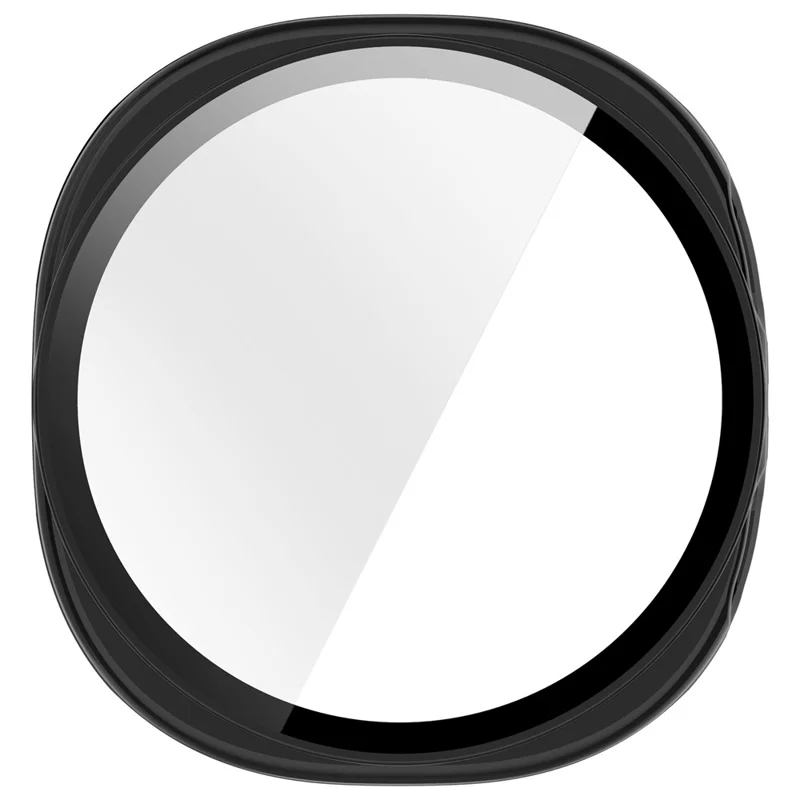 For Samsung Galaxy Watch9 44mm Watch Case with Tempered Glass Full Coverage Protection Watch Cover - Bright Black