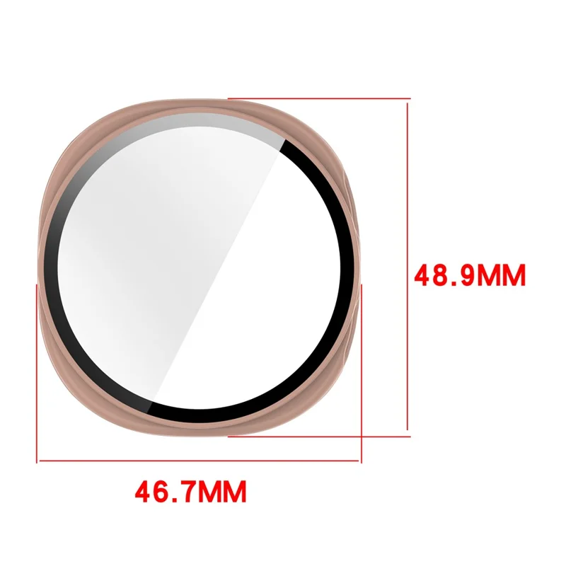 For Samsung Galaxy Watch9 44mm Watch Case with Tempered Glass Full Coverage Protection Watch Cover - Bright Black