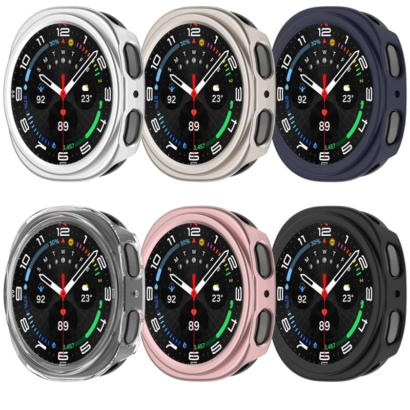 For Samsung Galaxy Watch9 44mm Half Coverage Hollow Out Protective Cover PC Watch Frame Case - Black