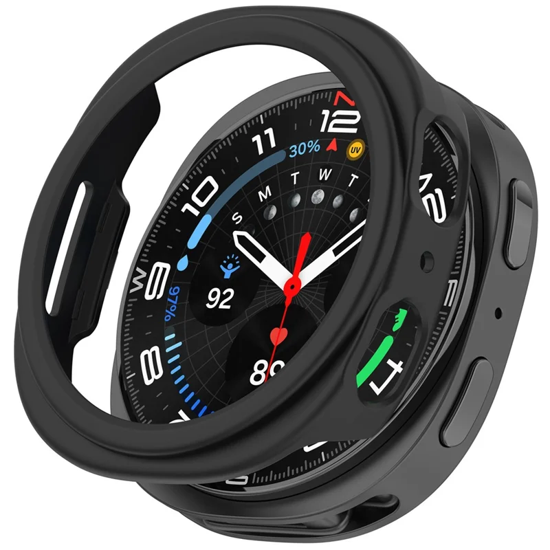 For Samsung Galaxy Watch9 40mm Half Coverage Hollow Out Protective Cover PC Watch Frame Case - Black