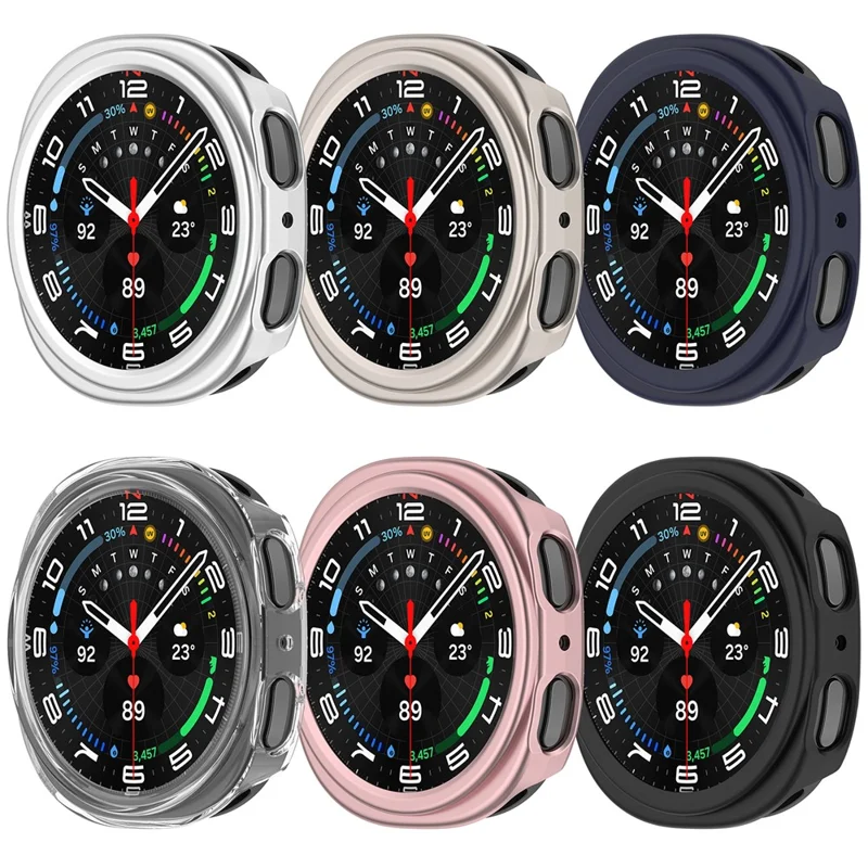 For Samsung Galaxy Watch9 40mm Half Coverage Hollow Out Protective Cover PC Watch Frame Case - Black