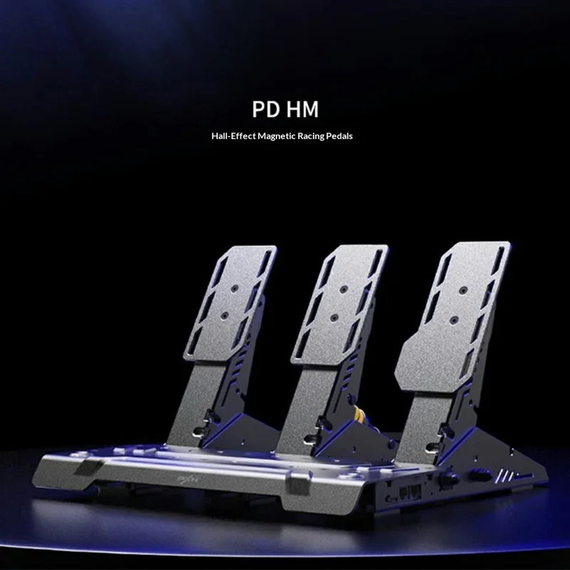 PXN PDHM 2 Racing Pedals Set Hall Sensor Throttle Brake Clutch Three Pedals for Sim Racing - Black