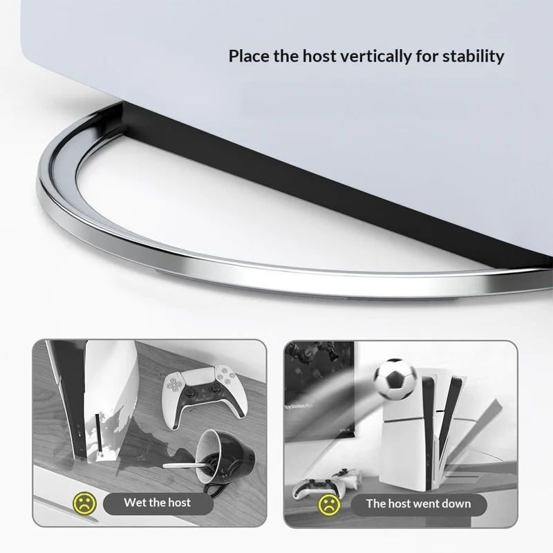Suporte Vertical PS5 para Sony PlayStation 5 / Slim / Pro Base em Metal Reforçada de Arrefecimento e Anti-derrube - Branco