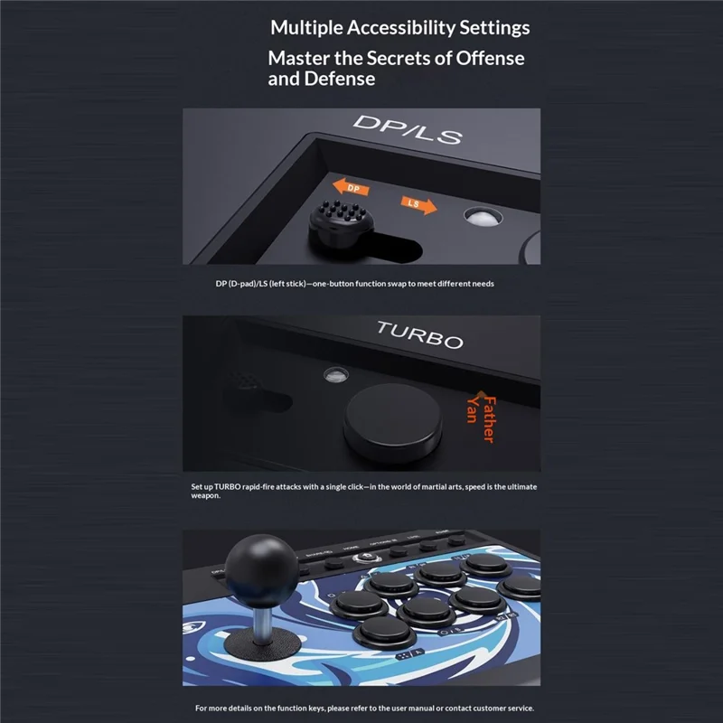 PXN 008 Arcade Fighting Stick 8 Button Joystick per Nintendo Switch / Sony PlayStation 3 / 4 / PC / Android