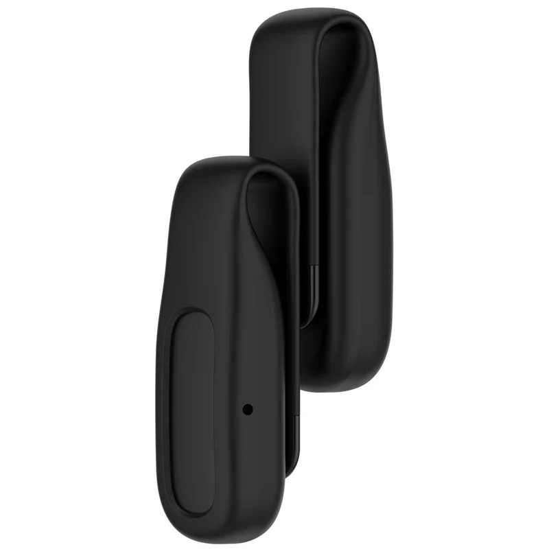 For Google Fitbit Air Silicone Case Clip-on Holder Soft Protective Cover with Metal Clasp - Black