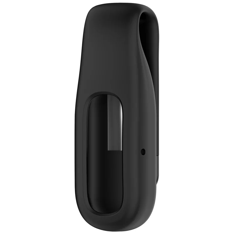 For Google Fitbit Air Silicone Case Clip-on Holder Soft Protective Cover with Metal Clasp - Black