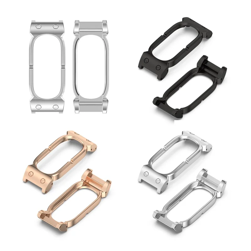 Metal Frame for Google Fitbit Air Watch Case 12mm Lug Protective Cover Zinc Alloy Bumper - Silver