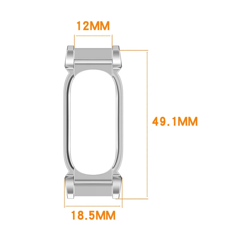 Metal Frame for Google Fitbit Air Watch Case 12mm Lug Protective Cover Zinc Alloy Bumper - Silver