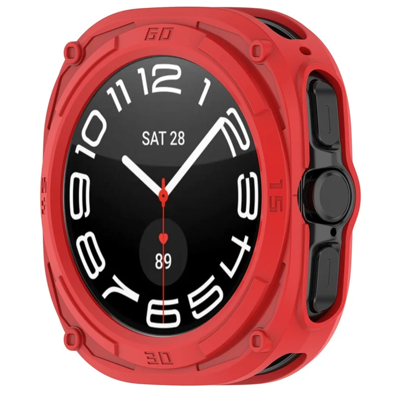 For Samsung Galaxy Watch Ultra (2026) 47mm TPU Case Armor Mecha Shockproof Protective Cover - Red