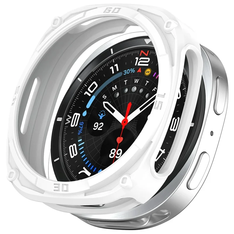 Für Samsung Galaxy Watch9 40mm Uhrenhülle Panzer-PC Stoßfester Schutzüberzug - Weiß