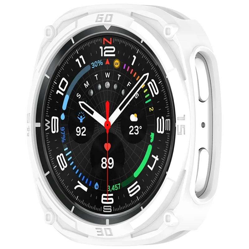 Für Samsung Galaxy Watch9 44mm Uhrenhülle Panzerung PC Stoßfester Schutzüberzug - Weiß