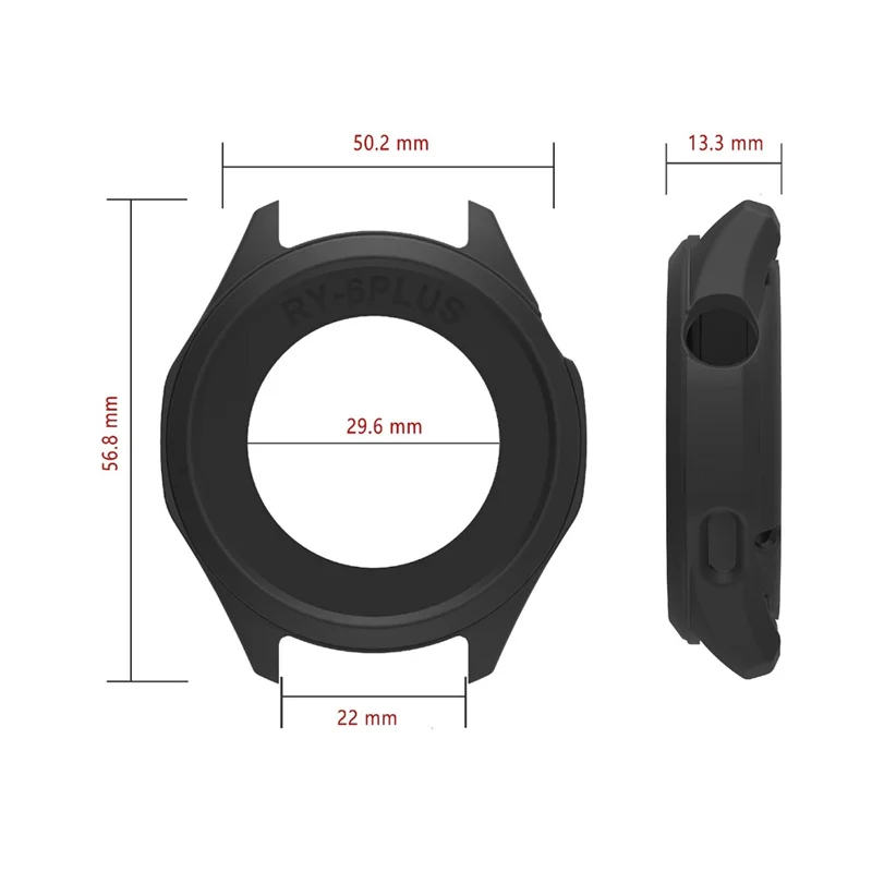 For Honor Watch 6 Plus Protective Case Silicone Anti Scratch Watch Cover - Black