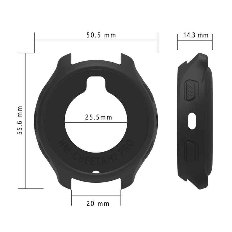 For Huami Amazfit Cheetah 2 Pro Protective Case Silicone Anti Scratch Watch Cover - Black